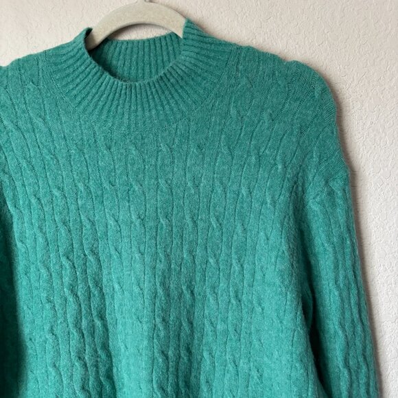 J. Crew XL Cozy Wool Blend Extra-Soft Yarn Cable-Knit Mockneck Sweater - Picture 3 of 9
